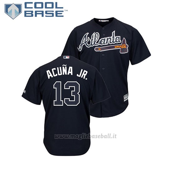 Maglia Baseball Uomo Atlanta Braves Ronald Acuna Jr. Cool Base Alterner Blu